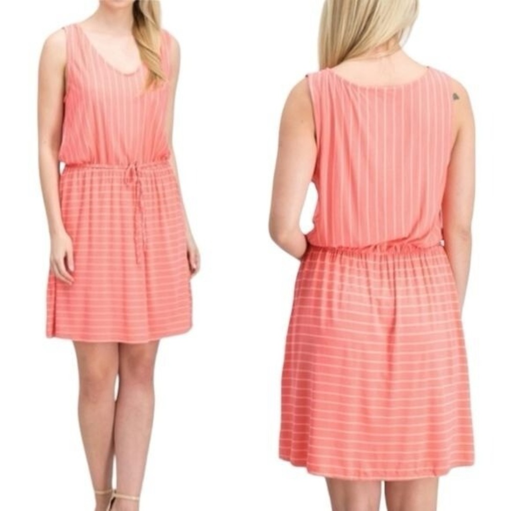 Merona Cotton Tank Knit Dress - Coral Stripe